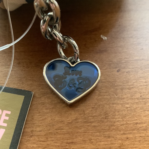 Retro Juicy Couture Pam & Gela Blue White Light Brown Zip-Up Pouch New with Tags - Picture 10 of 12